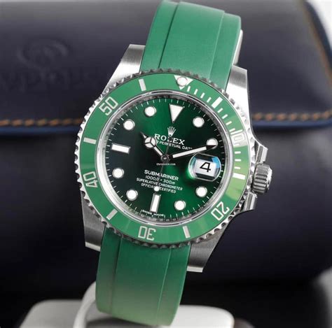 rolex hulk green rubber strap|Rolex 116610lv.